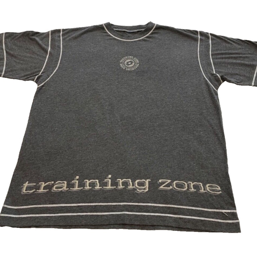 Vintage Lotto Mens Training Zone T-Shirt Grey Size L‎
